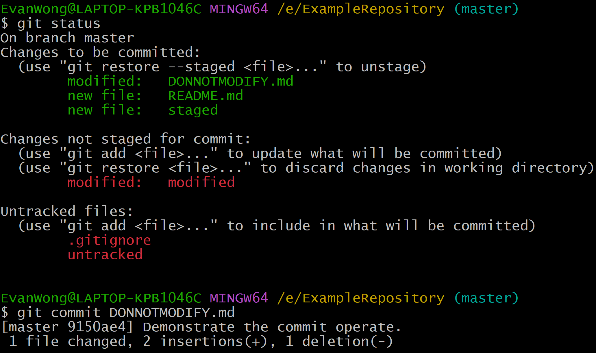 Git Status After Commit