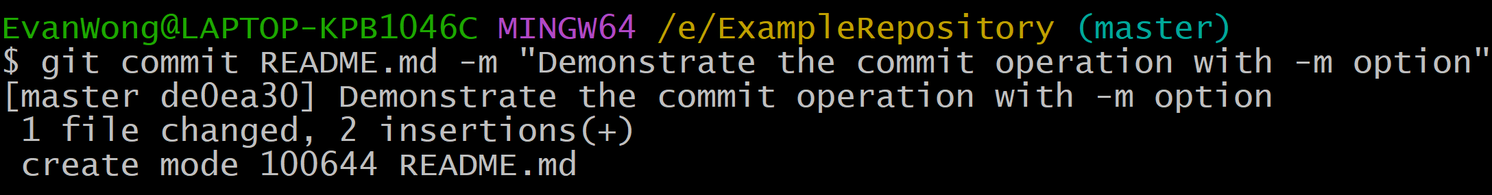 git commit -m