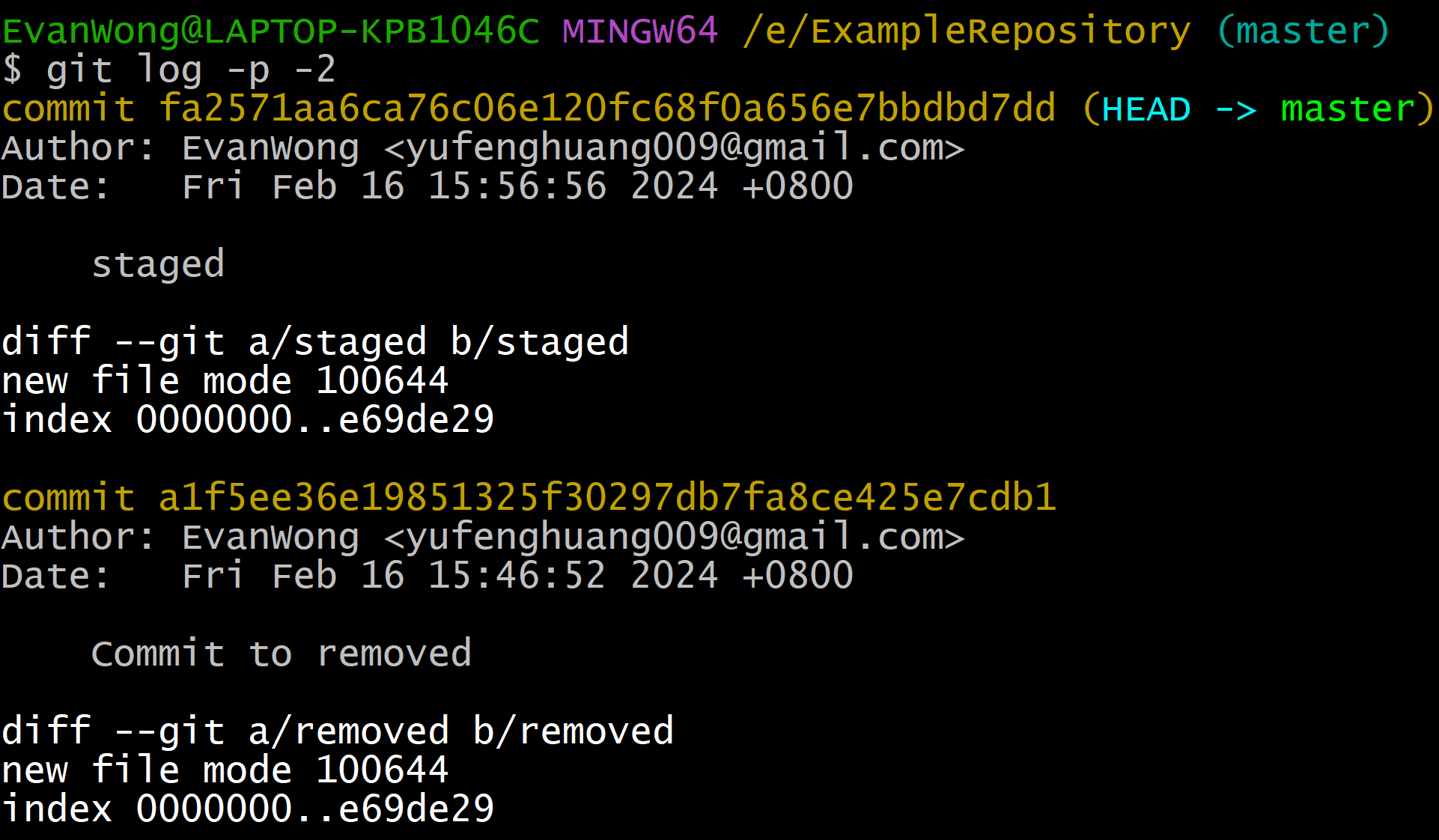 Latest 2 Git Commit